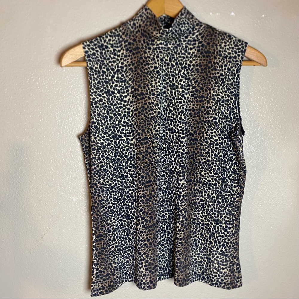 Susan Lawrence Black and White Animal Print Blouse Vintage 90s‎ the nanny inspo